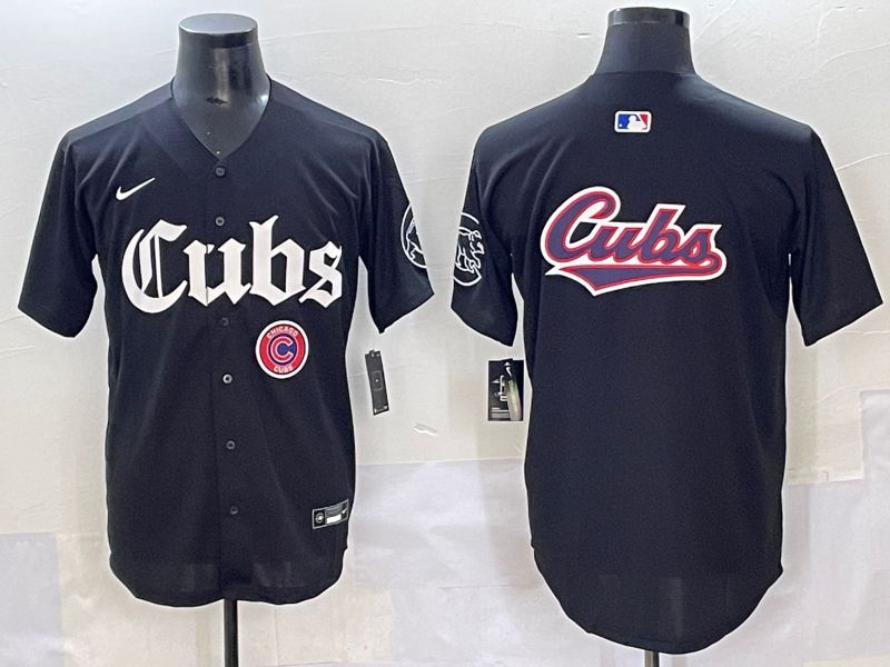 Men 2025 Chicago Cubs Blank Black Five generations Joint Name Nike MLB Jersey style 12